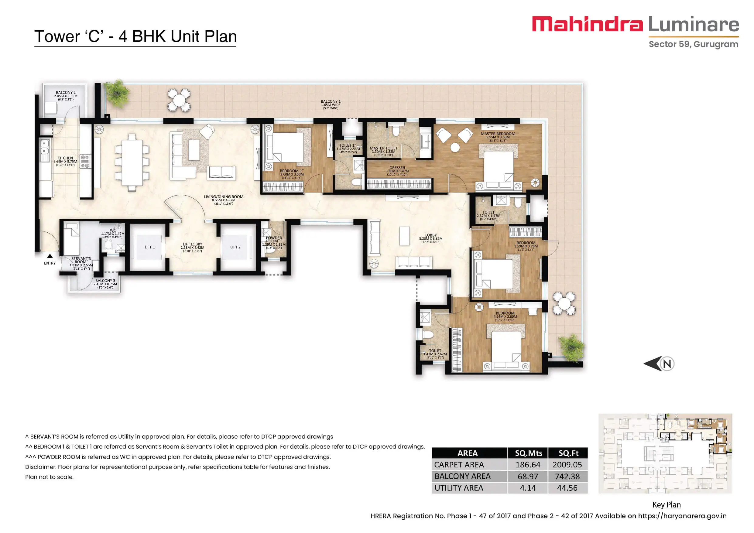 Mahindra Luminare 4 BHK Unit Plan