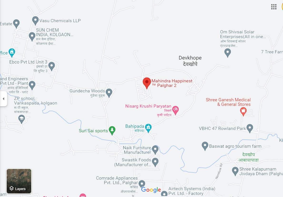 Mahindra Happinest Palghar Location Map