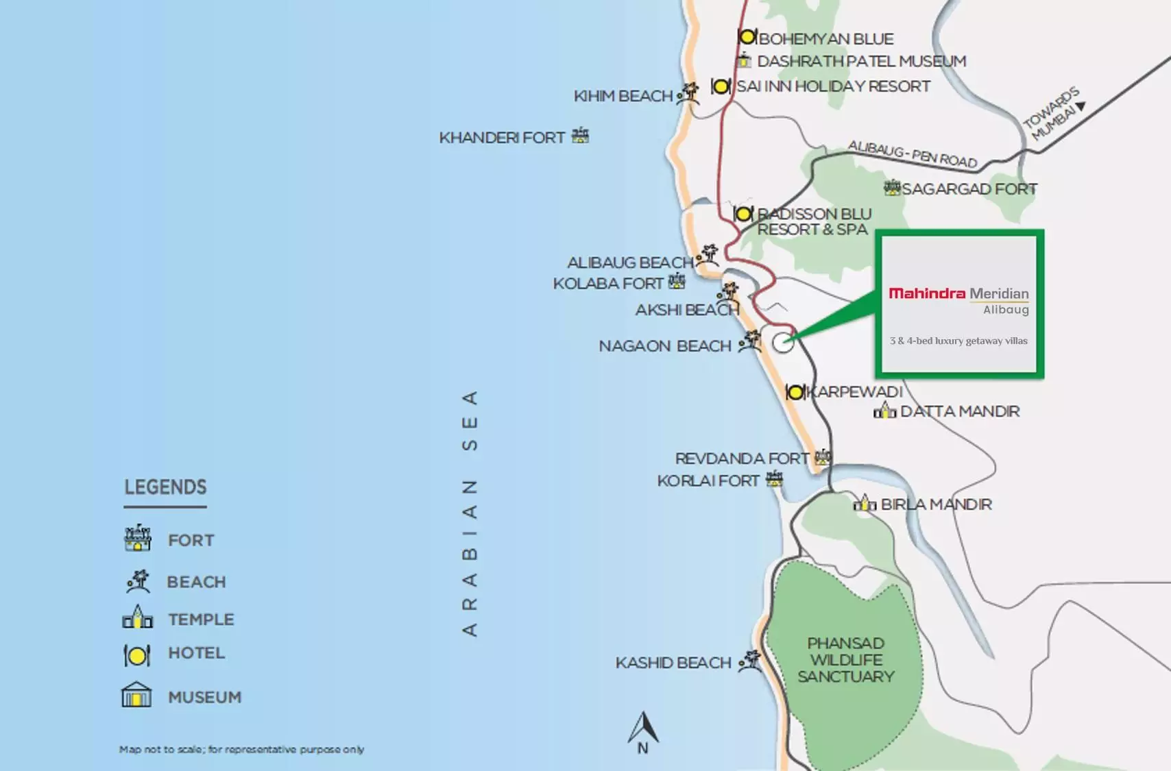 Mahindra Lifespaces Meridian Alibaug Location Map